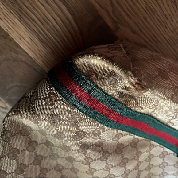 Vintage Gucci canvas leather Sherry tote with charms - Picture 5 of 14